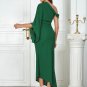 One Shoulder Pagoda Sleeve Maxi Bodycon Dress