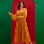 V-neck Pleated Maxi Dress
