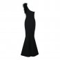 One Shoulder Sleeveless Feather Maxi Bandage Dress