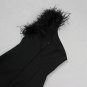 One Shoulder Sleeveless Feather Maxi Bandage Dress