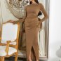 Round Neck Pure Color Maxi Bodycon Dress
