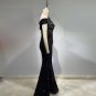 Off Shoulder Sleeveless Rhinestone Maxi Bodycon Dress