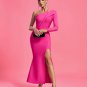 Asymmetric Mesh-Sleeves Maxi Bandage Dress