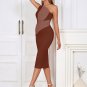One Shoulder Sleeveless Wrinkled Maxi Bodycon Dress