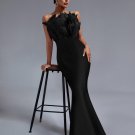 Strapless Feather Maxi Bandage Dress