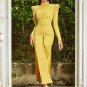 High Neck Pure Color Maxi Bodycon Dress