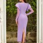 Long Sleeve Puff Sleeve Maxi Bodycon Dress