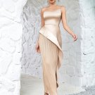 One Shoulder Sleeveless Ruffle Maxi Bodycon Dress