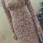 Round Neck Long Sleeve Sequins Maxi Bodycon Dress