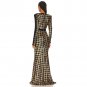 V Neck Long Sleeve Sequins Maxi Dress