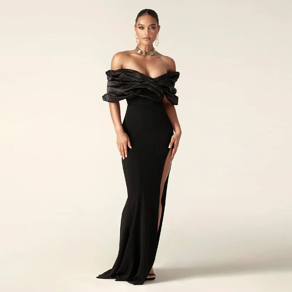 Off Shoulder Demure Maxi Dress