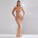 Strappy Sleeveless Rhinestone Maxi Dress