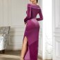 Off Shoulder Long Sleeve Plain Maxi Bodycon Dress