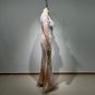 Long Sleeve Pearl Maxi Bodycon Dress