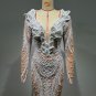 Long Sleeve Pearl Maxi Bodycon Dress