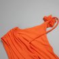 One Shoulder Ornamental Flower Maxi Bodycon Dress