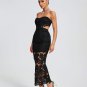 Lace Floral Cutout Bustier Maxi Dress