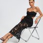 Lace Floral Cutout Bustier Maxi Dress