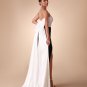 Black White Bow-Detail Bandage Long Dress