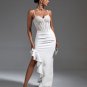White Lace Corset and Ruffled Bandage Dress