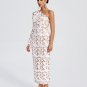 One Shoulder Lace Floral Long Dress