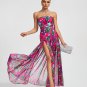 Strapless Chiffon High Split Maxi Dress