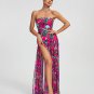 Strapless Chiffon High Split Maxi Dress