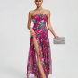 Strapless Chiffon High Split Maxi Dress