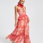 Floral Print Chiffon Maxi Dress