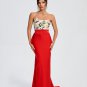 Floral Embroidered Corset Bow-Draped Dress