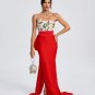 Floral Embroidered Corset Bow-Draped Dress