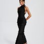 Theatrical Fitted Backless Maxi Bandage Dress