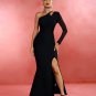 Asymmetric Mesh Sleeves Bandage Dress