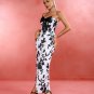 Bow Embellished Floral Jacquard Long Dress