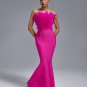 Strapless Feather Maxi Bandage Dress