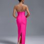 Pearl Strap White-Flowers Bandage Long Dress