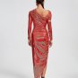 Asymmetric Sequins Ruched Long Dress