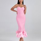 Draped Bottom Flounced Bandage Dress