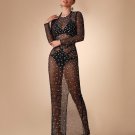 See Through Mesh Pearl Cover Up Dress