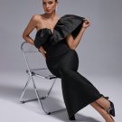 One Shoulder Ruffle Bandage Long Dress