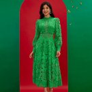 Vintage Green Lace Long Dress
