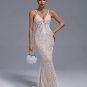 Pearls Gauze Fishbone Bustier Maxi Dress