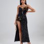 Asymmetric Sequin Embellished Feather Dress