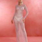 See Through Mesh Pearl Cover Up Dress