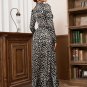 High Neck Leopard Print Maxi Bodycon Dress
