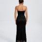 Strapless Crystal-Embellished Lace Maxi Dress