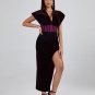 Purple Velvet Backless Dress