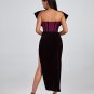 Purple Velvet Backless Dress