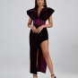 Purple Velvet Backless Dress
