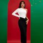 Black White One Sleeve Bandage Dress